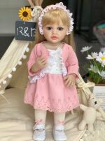 Велика вінілова лялька 55 см ручної роботи Reborn Baby Doll зі справжнім волоссям та красивими очима