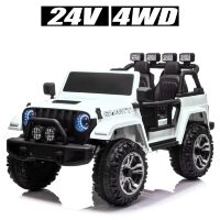 Дитячий двомісний електромобіль Джип Bambi Racer 4WD M 4572EBLR-1(24V) на EVA колесах / білий**