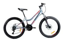 Гірський велосипед AZIMUT Pixel 26 дюймів GFRD / рама 14" / сіро-червоний
