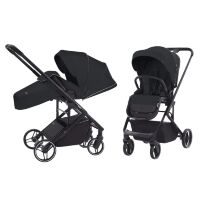 Прогулянкова дитяча коляска CARRELLO Alfa CRL-5508 Night Grey з чохлом на ніжки / темно-сіра