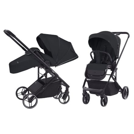 Прогулянкова дитяча коляска CARRELLO Alfa CRL-5508 Night Grey з чохлом на ніжки / темно-сіра