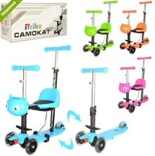 Самокат дитячий триколісний MAXI,5в1 (беговел ) JR 3-041 Киця ***