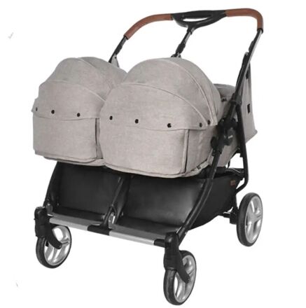 Коляска прогулянкова CARRELLO Connect CRL-5502/1 Cotton Beige для двійні з перенесенням
