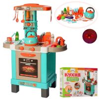 Дитячий ігровий набір інтерактивна кухня LIMO TOY 008-939A плита, духовка звук, світло посуд продукти Блакитна**