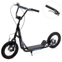 Двоколісний Самокат дорослий iTrike SR2-045-3-B сталевий з ручним гальмом / колеса 12д / чорний**