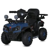 Дитячий електромобіль 2в1 M 5901EBLR-3 каталка толокар (шкіряне сидіння, MP3, USB, EVA колеса), синій