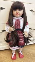 Велика вінілова лялька ручної роботи Україночка Стефанія Reborn Baby Doll зі справжнім волоссям