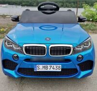 Дитячий електромобіль Машина M 4299EBLRS-4 BMW чотири мотори, шкіряне сидіння, MP3, USB, світло, синій фарбований
