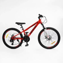 Спортивний велосипед 24 дюйми Corso «Genesis» G-24604 рама 11" Saiguan 21 швидкість червоний