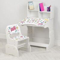 Дитяча регульована парта зі стільчиком растишка Bambi B 2071-104-7(EN)) Алфавіт біла**