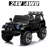 Дитячий двомісний електромобіль Джип Bambi Racer 4WD M 4572EBLR-2(24V) на EVA колесах / чорний**