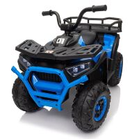 Дитячий електро квадроцикл M 6127EBLR-4(24V) з пультом керування та шкіряним сидінням синій