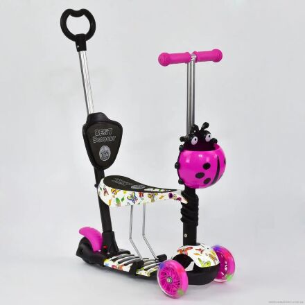 Самокат 5в1 А 24977 - 66050 Best Scooter АБСТРАКЦІЯ, колеса PU світяться ***