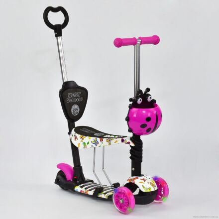 Самокат 5в1 А 24977 - 66050 Best Scooter АБСТРАКЦІЯ, колеса PU світяться ***