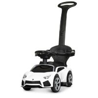 Машина каталка толокар BAMBI M 4316L-1 музика світло шкіряне сидіння батьківська ручка електромобіль біла**
