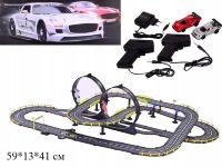 Іграшковий гоночний автотрек 9903 з двома машинами на пульті керування від мережі світиться**