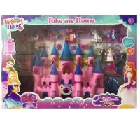 Іграшковий замок для ляльок Beauty Castle SG-29023 з меблями та ляльками пластмасовий рожевий