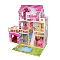 Будиночок для ляльок MD 2672 Триповерховий дерев'яний будиночок з меблями і світловими ефектами**