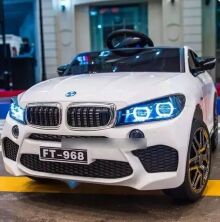 Дитячий електромобіль Машина M 4299EBLR-1 BMW чотири мотори, шкіряне сидіння, MP3, USB, світло, білий