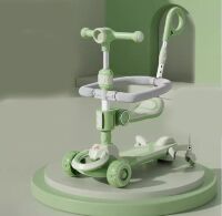 Дитячий самокат-трансформер CITY LINE Baby Care 388 з батьківською ручкою зелений