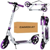 Дорослий самокат для дівчинки двоколісний складаний iTrike SR2-018-10-WV з ручним гальмом і замком / білий**