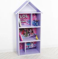 Будиночок стелаж полку Дитяча дерев'яна для іграшок і книг H 2020-24-2 "LOL" лаванда **