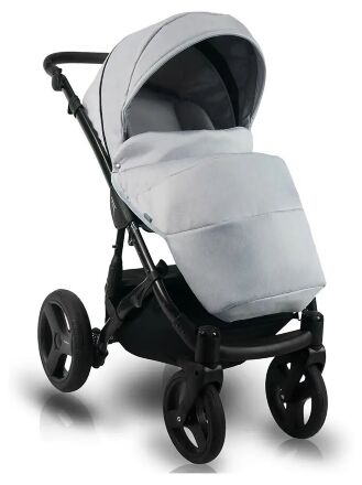 Коляска 2 в 1 Bexa Light FL-1 чорний (білі візерунки) - сірий прогулянковий блок