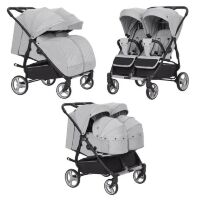Коляска прогулочная CARRELLO Connect CRL-5502/1 Rock Gray для двійні c перенесенням