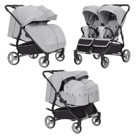 Коляска прогулочная CARRELLO Connect CRL-5502/1 Rock Gray для двійні c перенесенням