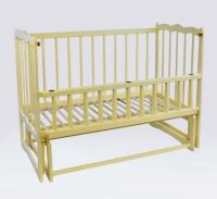 Дитяче ліжечко дерев'яна маятник з шухлядою і відкидним бортом "Сон" вільха - колір світло-коричневий