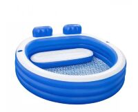 Сімейний надувний басейн Bestway 54422 розмір 231*219*79 см сидіння, підсклянники, підголовник