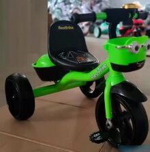 Дитячий триколісний велосипед Best Trike 19593 на піно колесах EVA зі світлом і звуком / колір зелений