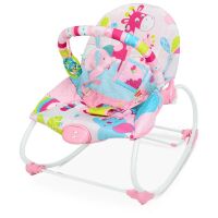 Дитячий шезлонг-качалка Bambi 6921 з регульованою спинкою рожевий ***