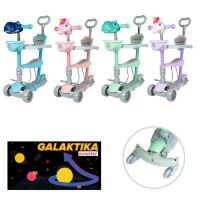 Дитячий триколісний самокат із сидінням 5 в 1 GS-0079/1 з батьківською ручкою та кошиком, 4 кольори