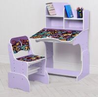 Дитяча регульована парта зі стільчиком растишка Bambi B 2071-106-4 Орнамент лаванда**