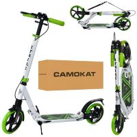 Двоколісний Самокат складаний Для дорослих iTrike SR2-018-11-WGR з ручним дисковим гальмом і замком/біло-зе.