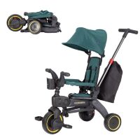 Дитячий триколісний велосипед-коляска TILLY COMBI T-392 GREEN з батьківською ручкою зелений