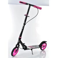 Двоколісний самокат дитячий складаний iTrike SR2-008-BP з ручним гальмом і підніжкою / чорно-рожевий**