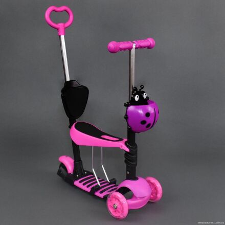 Самокат дитячий триколісний Scooter 4в1 S 00039, малиновий ***