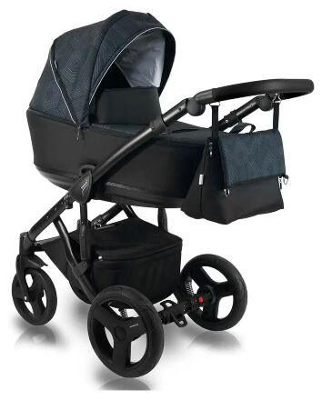 Коляска 2 в 1 Bexa Light FL-2 чорний (геометричні візерунки) - чорний прогулянковий блок