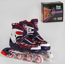 Ролики розсувні для дорослих Best Roller 22617-L розмір L (38-42) колеса ПУ 7 см/сині