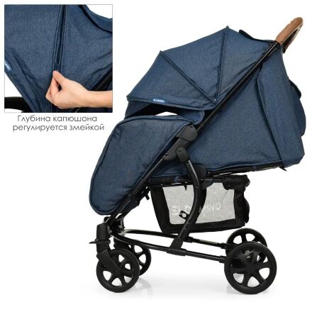 Коляска прогулочная El Camino ME 1011L ZETA Denim Blue синій**