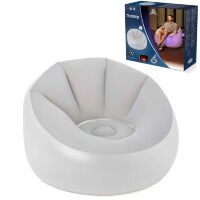 Крісло велюрове BESTWAY 75086 біле з підсвічуванням LED**