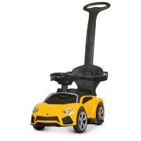 Машина каталка толокар BAMBI M 4316L-6 музика світло шкіряне сидіння батьківська ручка електромобіль жовта**