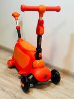 Дитячий самокат-толокар 2в1 Maraton Bingo Super 3 Беговел з батьківською ручкою, салатовий