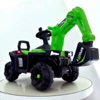 Дитячий електромобіль Екскаватор M 5790BLR-5 шкіряне сидіння, 2 мотори, музика, світло, MP3, USB, зелений
