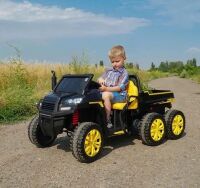 Дитячий двомісний електромобіль Bambi Racer Джип Квадроцикл 4WD M 4285EBLR-6(24) чохол в комплекті / жовтий