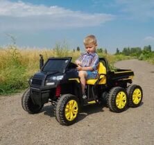 Дитячий двомісний електромобіль Bambi Racer Джип Квадроцикл 4WD M 4285EBLR-6(24) чохол в комплекті / жовтий