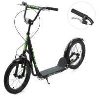 Двоколісний Самокат дорослий iTrike SR2-045-2-B сталевий з ручним гальмом / колеса 16д / чорний**