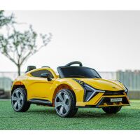 Дитячий одномісний електромобіль M 5859EBLR-6 Lamborghini Sian шкіряне сидіння, 4 мотори, MP3, USB, жовтий